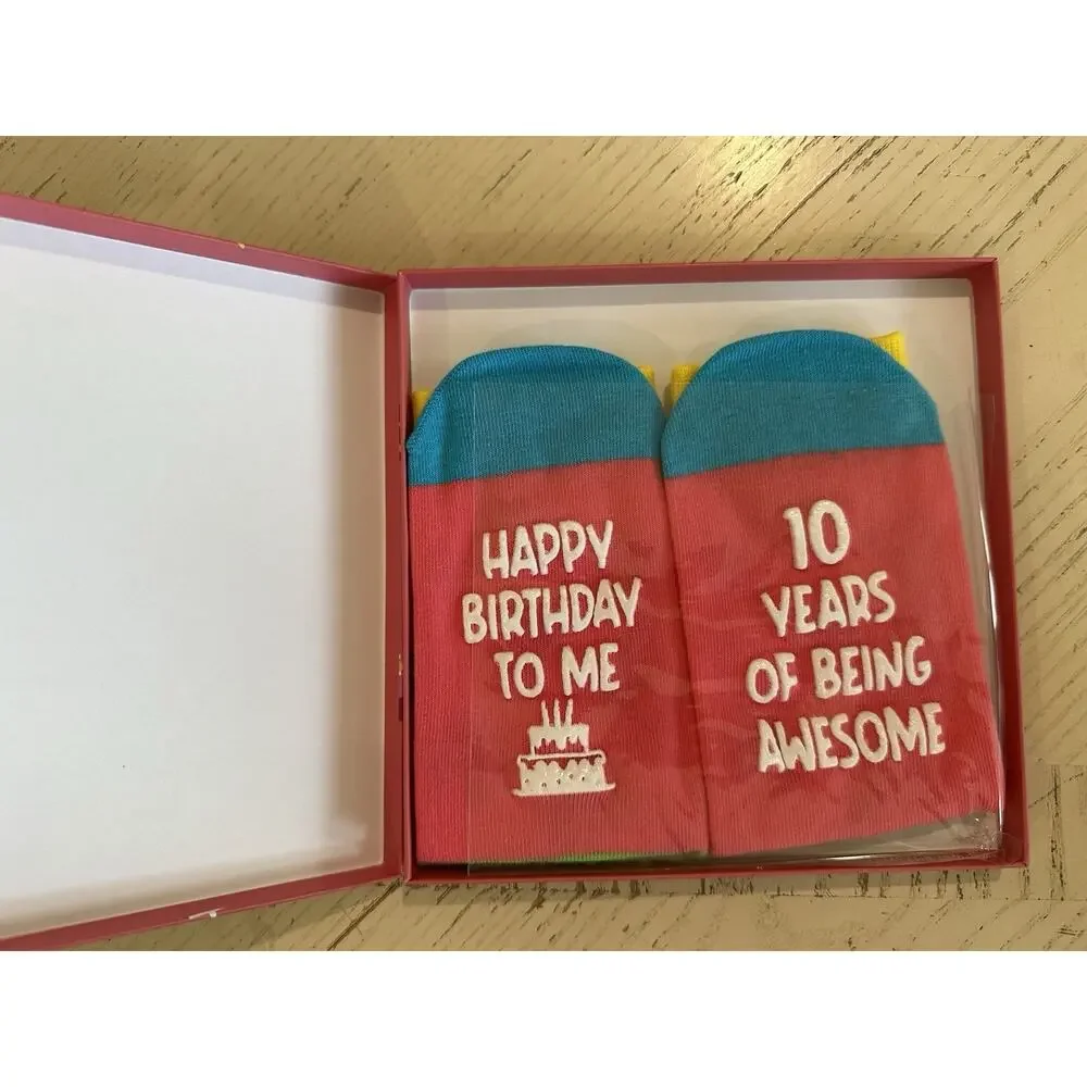 Zmart 10th Birthday Gifts for Girls - Tween Socks for 10 Year Olds Size L/XL